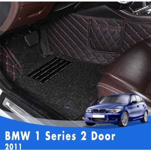 Car Floor Mats For BMW 1 Series 2 Door 2011 Luxury Double Layer Wire Loop Custom Car Foot Pad Automobile Interior Carpet Cover