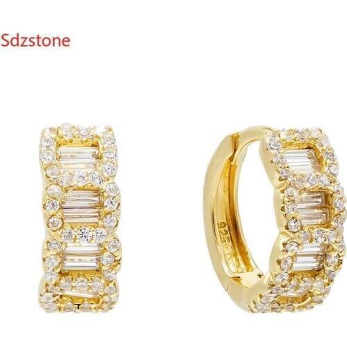 Shiny CZ 13mm Circle Hoop Earrings For Women 2020 Fashion Crystal Statement Simple Gold Round Hanging Earrings Punk Jewelry