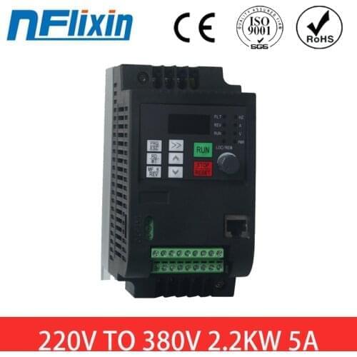 VFD 2200W Frequency converter single phase 220V Input and Three 380V phase out 2200W 5A NFlixin 9100-1T3-00220