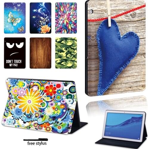 Cover Case for Huawei MediaPad T3 8.0/T3 10 9.6"/T5 10 10.1"/M5 Lite 10.1"/M5 10.8" -Anti-fall Soft PU Leather Stand Tablet Case