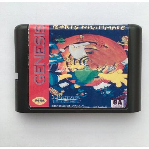 The Spns Barts Nightmare EU/JAP Shell for 16 bit Game Card for Genesis System for Sega Mega Drive