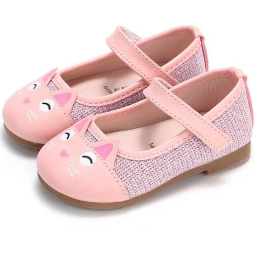 Spring Autumn Girls Shoes Cat Pricness Single Shoes Pu Leather Children Shoes Dance Kids Shoes 2-7 Years Old
