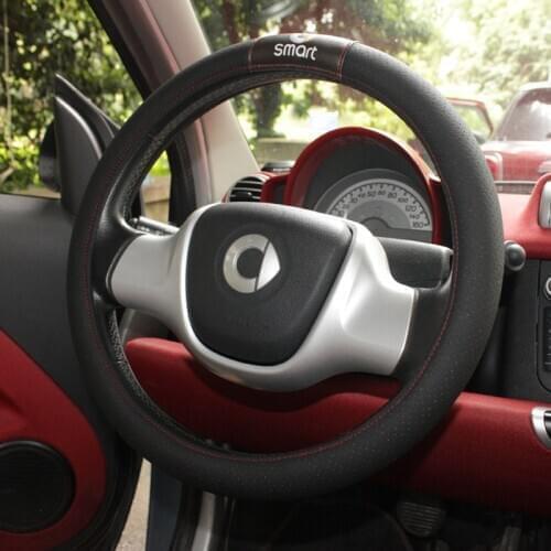 For Mercedes Smart fortwo forfour Cabrio Convertible 451 453 Car Steering Wheel Covers Leather Auto Steering Wheel Protector