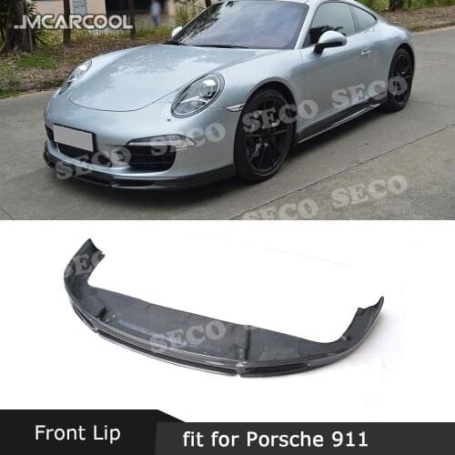 For Porsche 911 991 GT3 Spoiler 2012 2013 2014 2015 Carbon Fiber Front Bumper Lip Chin Protector Car Styling