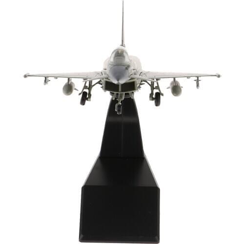 EF-2000 Fighter 1/100 Scale Eurofighter Military Fighter Aircraft - Diecast Combat Airplane Display Model on Stand