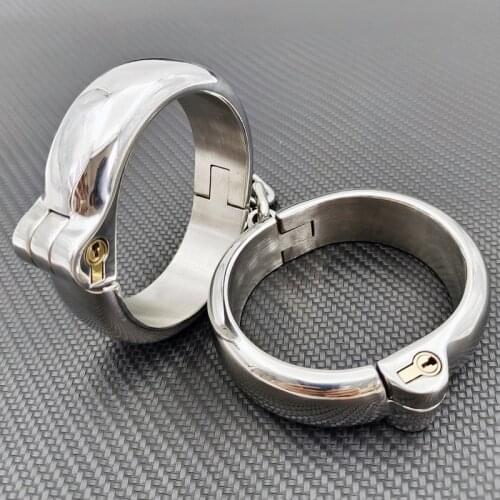 Adult Games Sex Handcuffs BDSM Toture Erotic Toys For Woman Men Bondage Restraints Slave Fetish Stainless Steel Hand Cuffs