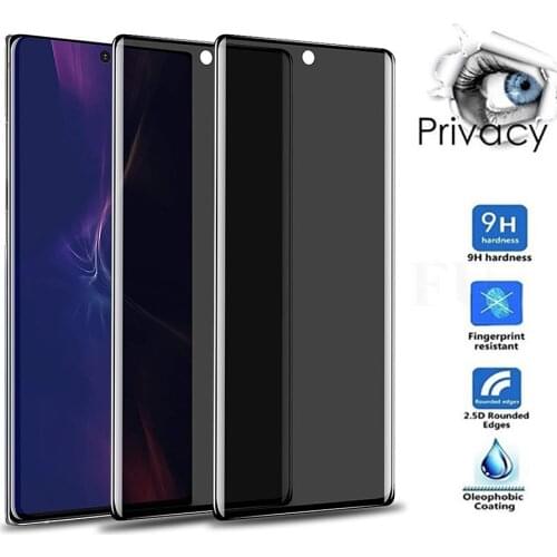 3D Curved Anti-spy Tempered Glass for Samsung Note 20 Ultra S20 S10 S9 Plus A50 A71 A50 A70 APrivacy Full Screen Protector Film