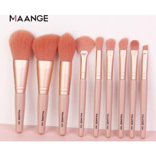 MAANGE 9pcs/set Makeup Brushes Eye Shadow Concealer Foundation Lip Brush Kit Fashion Womens Maquillajes Tools Gift 4colors
