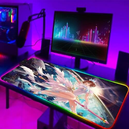 RGB Cardcaptor Sakura Variety Sakura Mouse Pad Large Gamer PC Computer Gaming Accessories Keyboard Rubber Desk Mat Mousepad