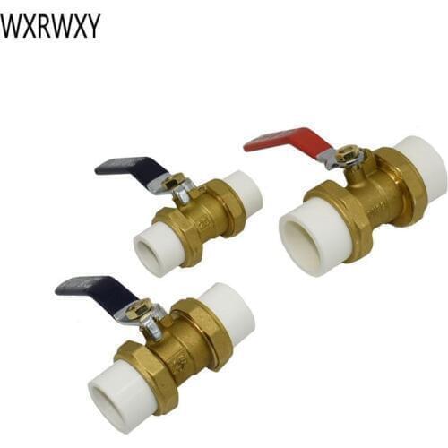 PPR Brass heat fusion Plumbing ball valve 1/2 3/4 1" garden tap fitting Double Union Socket Water valve DN15 DN20 DN25 1PCS