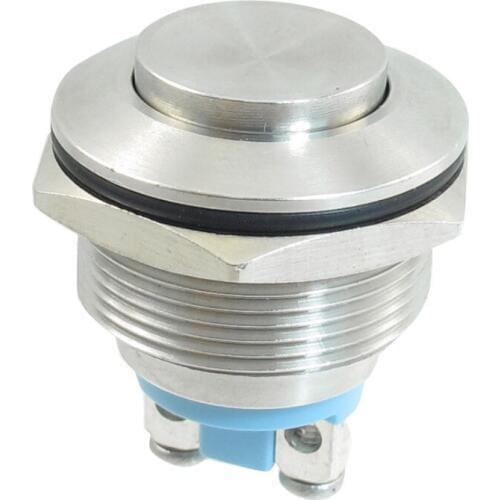 Stainless Steel Momentary Push Button Switch 22mm Flush Mount SPST ON_OFF