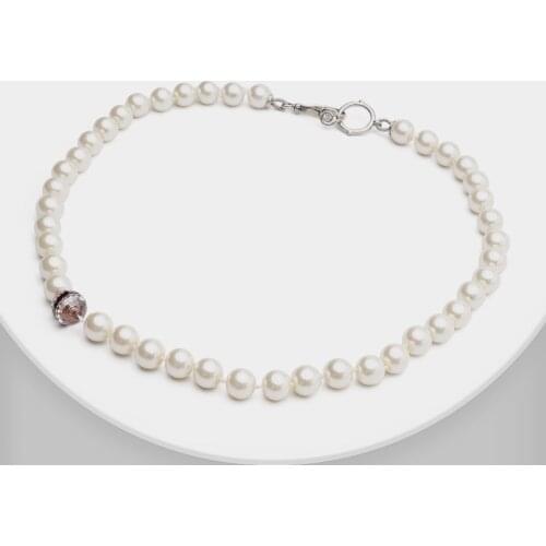 O46 trendy simple delicate fine pearl necklace fashion jewelry short necklace girls gift new