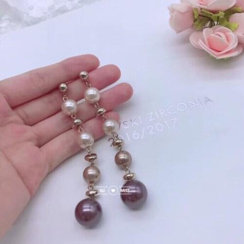 Fashion Long Tassel Simulated Pearl Drop Earrings for women girl Rhinestone exquisite Chain Pendant Earring Brincos Bijoux