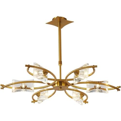 Nordic Luxury Chandelier K9 Crystal Pendant Lamps Traditional Foyer Bedroom Hanging Bedroom Study Flower Shape G4 LED Lighting