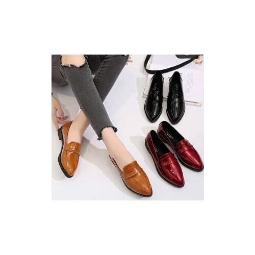 Autumn shoes womens thick low heel light Pu casual shoes womens casual shoes comfortable Oxford Shoes Womens fashion shoes