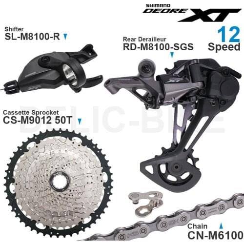 SHIMANO DEORE XT M8100 12 Speed Groupset with Shifter Rear Derailleur Cassette Sprocket 11-50T KMC X12 Chain