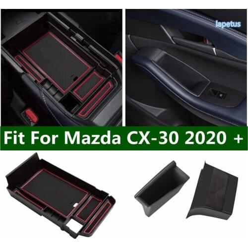 Lapetus Inside Car Door Storage Pallet / Central Control Armrest Container Box Cover Kit Trim Fit For Mazda CX-30 2020 2021