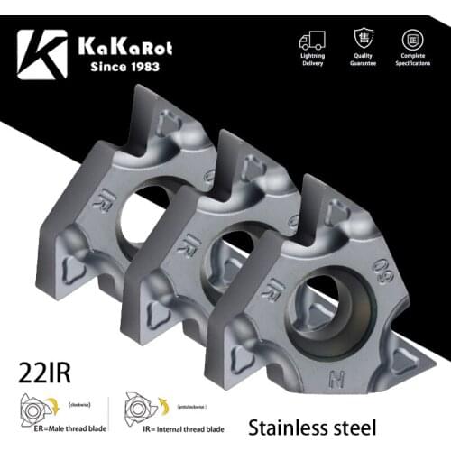 KaKarot MMT22IR N55 N60 3.5/4.0/5.0/6.0ISO Carbide Insert Thread Turning Tool Insert For SER CNC Lathe Stainless-Steel