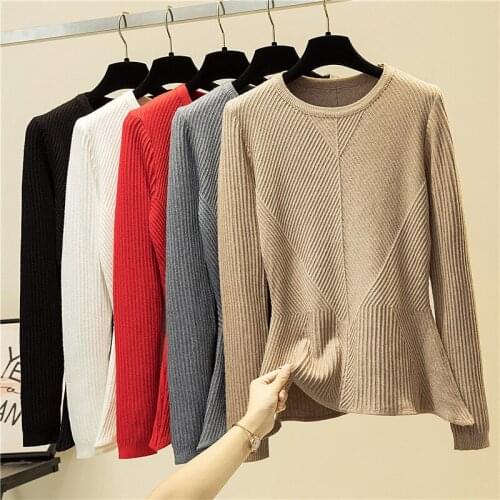 New Autumn and Winter Sweater Women Fashion Round Collar Computer Knitted Casual Woman Sweaters Slim Fit Lady Sweaters