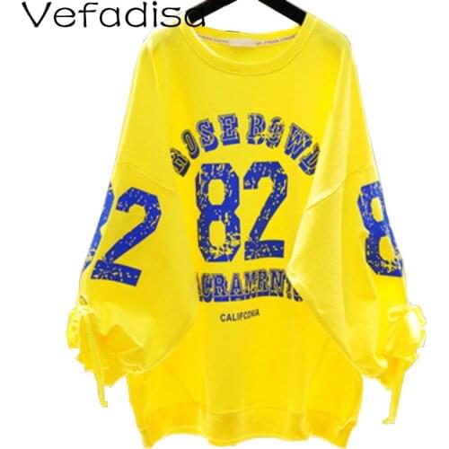 Vefadisa 7 Colors Letter Print Women Sweatshirt 2021 Spring Batwing Sleeve Pullover Coat Casual Plus Size Women Coat QYF5090
