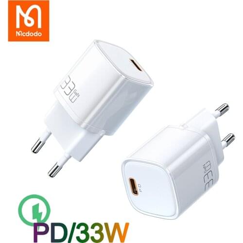 Mcdodo 33W USB Type C Charger For iphone 11 12 13 Pro Max 6 7 8 Plus Portable USB C GaN Charger Support Type C PD Fast Charging