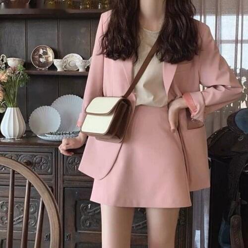 2021 Autumn Ladies Skirt Suits Women Single-breasted Jacket & Pencil Skirt Suits Business 2 Pieces Sets Office Uniform