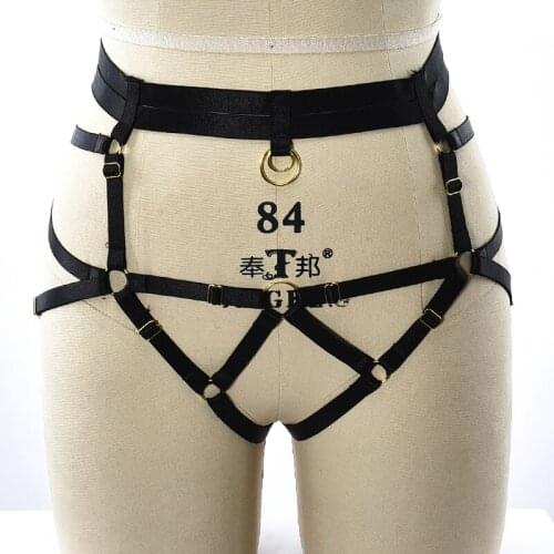 Women Sexy Bottom Harness Lingerie Belt Adjustable Strap Hollow Bondage G-string Goth Rave Body Cage Harness Pantie