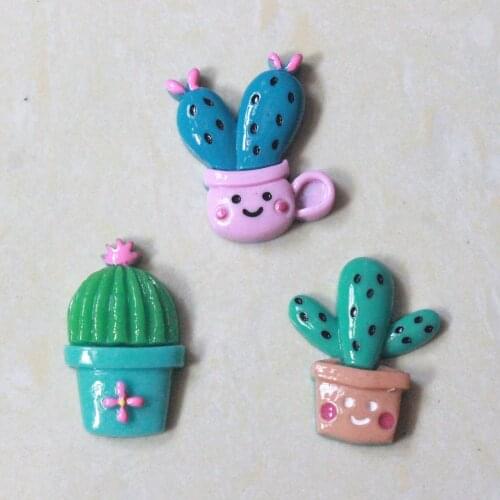 10pcs/lot flatback resin cactus DIY resin cabochons accessories
