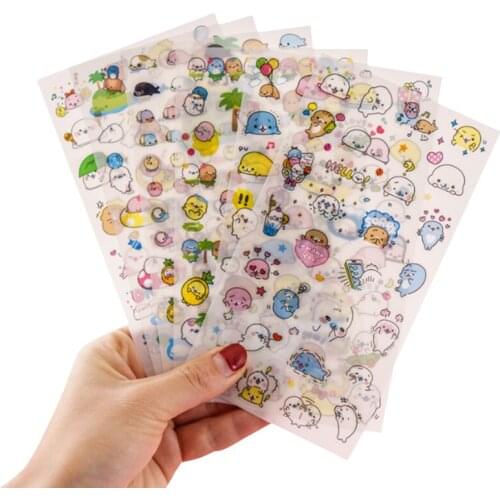 20packs/lot Japanese Creative Vacation Small Sea Lion Diary Paper Label Sealing Adhesive Decorative DIY Stickers Wholesale