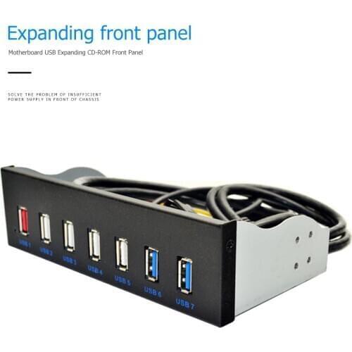 5.25 inch 19 Pin to 2 USB 3.0+4 USB 2.0+Optical Drive Quick Charger Front Panel Equipped With High-Performance 125x85x18.5mm
