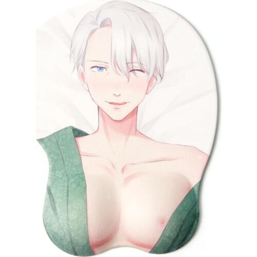 Anime Yuri!!! on Ice Victor Nikiforov 3D Mouse Pad Mat Male Wrist Rest Big Breast Otaku Anti-Slip Gel Gaming Playmat Gift