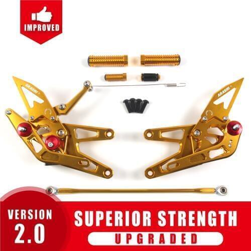 Arashi YZF-R6 CNC Adjustable Footrest For YAMAHA YZF R6 2003 2004 2005 Foot Pegs Rider Rear Sets Rearset Footrest Rest Aluminum
