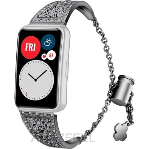 Diamond strap For Huawei Watch FIT Watch band Accessories stainless steel bracelet Huawei Watch fit Band with Diamond