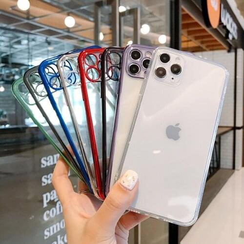 For iPhone 11 Pro Max Case Transparent Fundas Soft TPU Slim Back Cover For iPhone 12 Pro Max XR XS 7 8 Plus Case Phone Coque