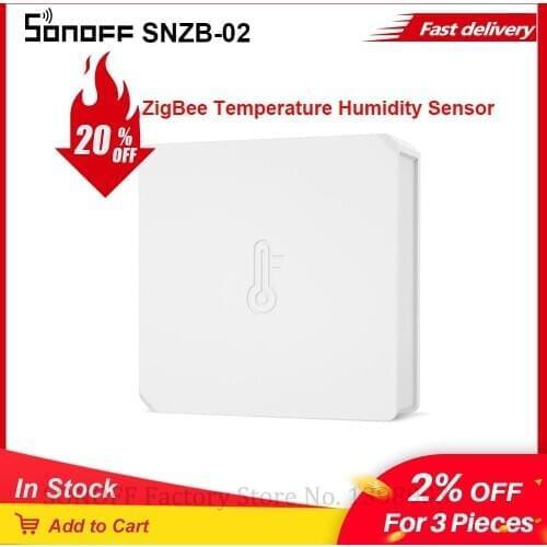 Itead SONOFF SNZB-02 ZigBee Temperature Humidity Sensor Real Time Monitor Via e-WeLink App Works with SONOFF ZigBee Bridge IFTTT
