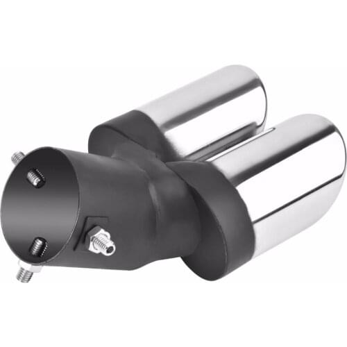 63mm Stainless Steel Car Chrome 1 to 2 Dual Outlet Tailpipe Muffler Pipes Exhaust Tip Auto Car Modification Repair Tool parts