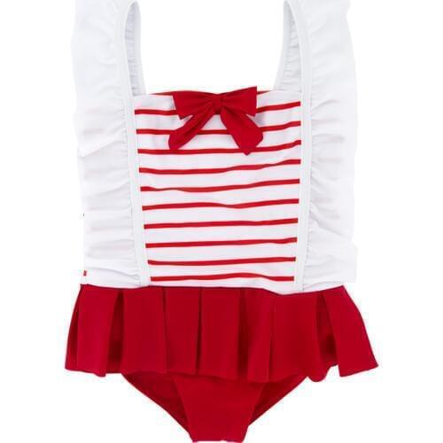 Kavkas 2020 Baby Girls Swimwear One Piece Red Bow Design Cute Summer Swimsuit 1-6 Years Girl Bath Beach Clothing