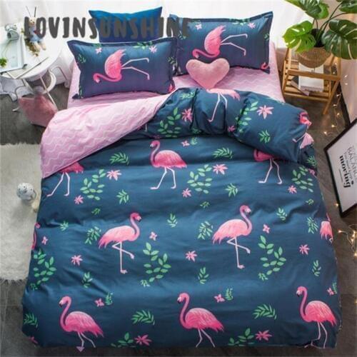 LOVINSUNSHINE Queen Comforter Sets King Size Bedding Set Bed Sheet With Flamingo AB#26