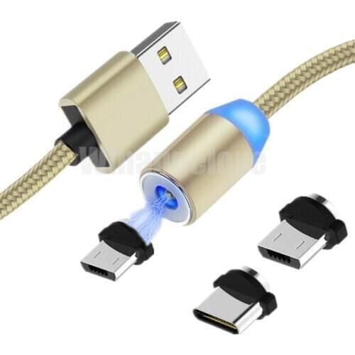 50pcs/lot 3 in 1 Magnetic USB Cable Fast Charging Type C Cable Magnet Charger Data Charge Micro USB Cable Mobile Phone Cable