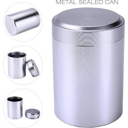 Metal Herb Can Airtight Smell Proof Portable Travel Tea Stash Jar Container Aluminum Herb Stash Metal Sealed Can Tea Jar Storage