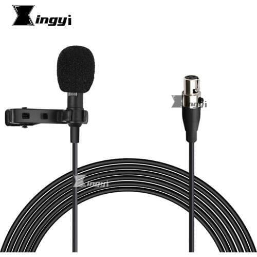 Mini XLR 3 Pin TA3F Hands-free Tie on Collar Clip Lapel Mic Condenser Lavalier Microphone For SAMSON CB288 Wireless Transmitter