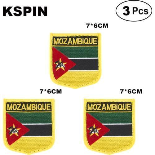 Mozambique Shiled Shape flag patches national flag patches for Cothing DIY Decoration