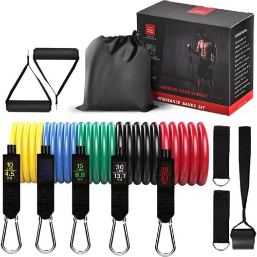 13Pcs Resistance Bands Set Arm Muscle Training Pull Rope Shoulder Stretch Chest Expander Elastic Bands For Fitness Body Building
