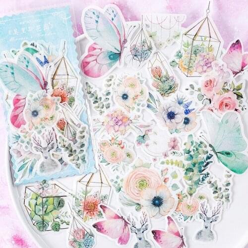 Morris Garden Series Flowers Butterfly Paper Sticker Set Journal Decoration Stickers DIY Diary Scrapbooking Label Sticker