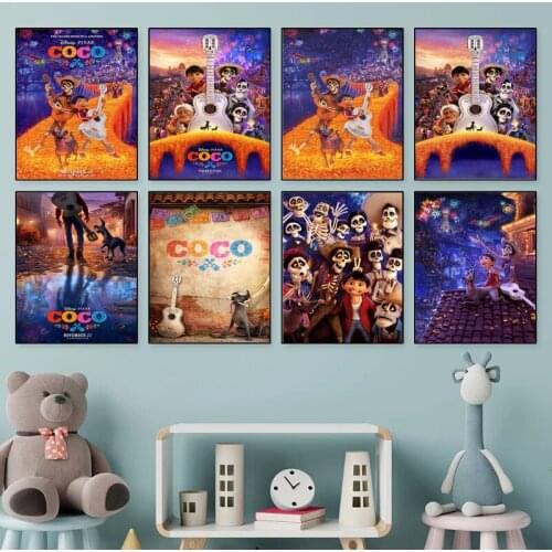 Wall Canvas Painting Print and Posters Quadros Disney Classic Movie Coco Wall Art Pictures for Kids Room Home Decoration Cuadros