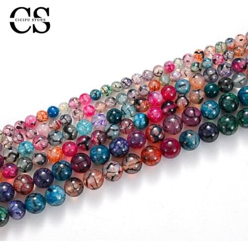 Natural Black Pattern Agates Beads Smooth Loose Spacer Stone Beads for Jewelry Making Bulk DIY Bracelet Charms Accessories