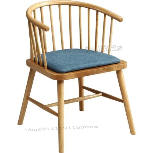 Nordic White Oak Solid Wood Armchair Surround Chair Dining Chair Japanese Restaurant Study Computer Chair Simple Armchair