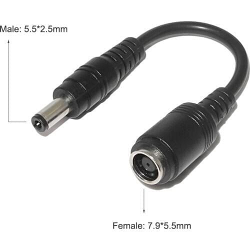 Laptop Dc Power Jack Connector 7.9x5.5mm to 5.5x2.5mm Male Plug Converter Laptop Charging Cable for Asus Lenovo Notebook Adapter