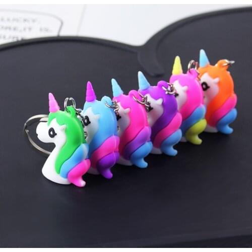 2019 New Fashion cute fun colorful animal head key ring girl heart bag pendant couple key ring holiday gift