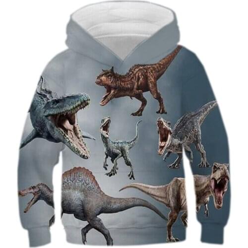 2021 new dinosaur 3D printing Harajuku fashion casual sports hooded sweater hooded sweater autumn and winter unisex streetwear
